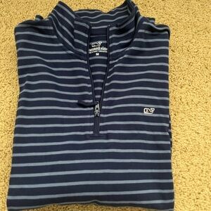 Vineyard Vines Blue and White Quarter Zip Up Sweater/Pullover